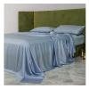 PAHION Classic Satin Lyocell Fitted Sheet, Blue, 180 x 200 + 30 cm view 1