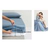PAHION Classic Satin Lyocell Fitted Sheet, Blue, 180 x 200 + 30 cm view 2