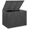 Homgoday Garden Cushion Box PE Rattan 145 x 100 x 103 cm Black - Cushion & Blanket Storage, Weather-Resistant, Includes Inner Bag view 3