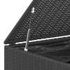 Homgoday Garden Cushion Box PE Rattan 145 x 100 x 103 cm Black - Cushion & Blanket Storage, Weather-Resistant, Includes Inner Bag view 4