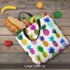 VGFJHNDF Elephant Family Tote Bag for Women, Reusable Shoulder Bag, Lightweight Gift Bag, Washable, Foldable Beach and Shopping Bag, Rainbow Pineapple, One Size view 3