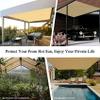 Garden Privacy Screen 3 x 6 m, Breathable and Water-Permeable Sun Shade Sail, Cream view 2