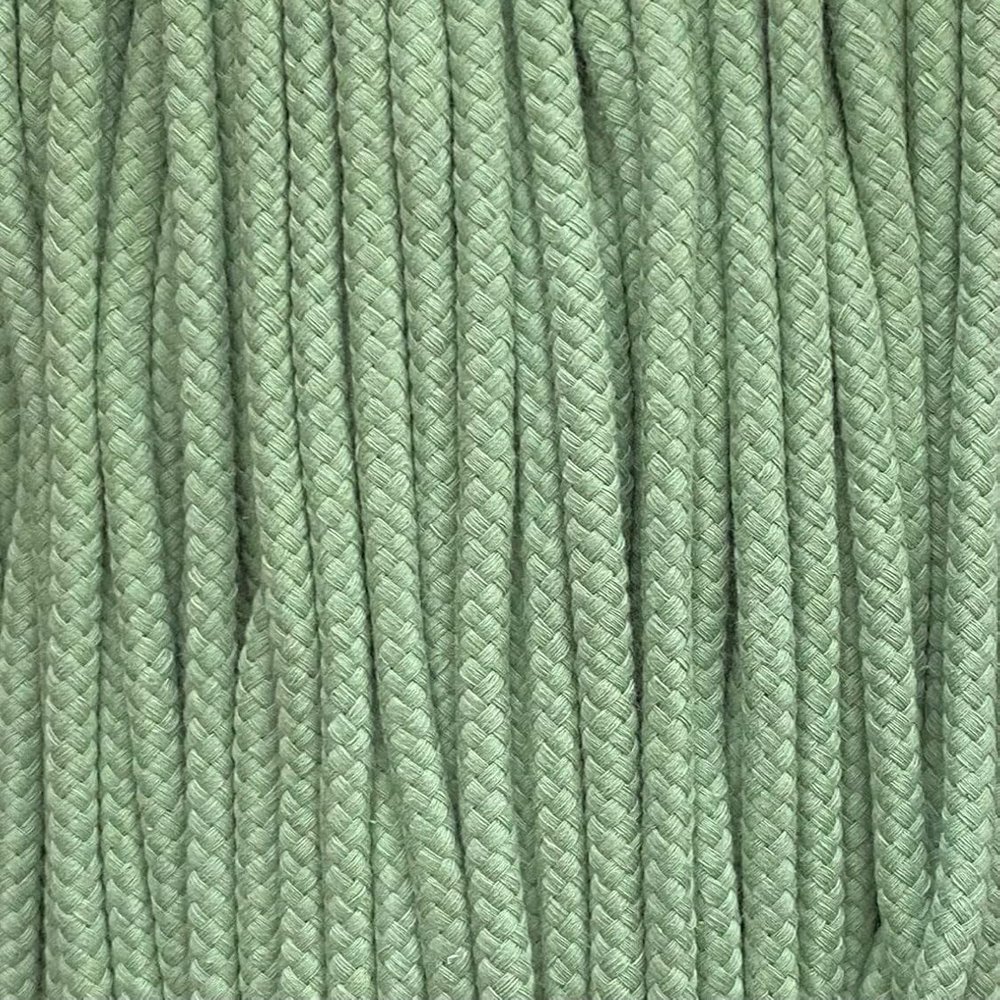 8 mm Round Cotton Cord, Drawstring Rope, 17 Colors (Basil, 3 m)