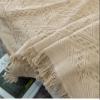Homxi Sofa Throw for 4-Seater Sofa, Solid-Color Cotton Cover, Khaki, 230 x 340 cm view 4