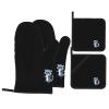 Oven Mitts with Cute Raccoon Print, Pot Holder Set, Heat-Resistant, 4-Piece Set view 1