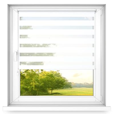 Time4Blinds Day and Night Mini Double Roller Blind, 130 x 190 cm, Classic White, Right