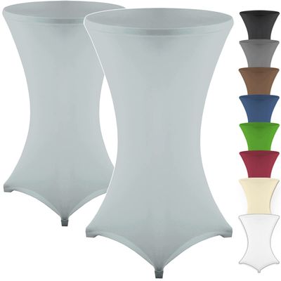 Gräfenstayn Diana 2-Pack Stretch Standing Table Covers, OEKO-TEX, Gray, 60–65 cm