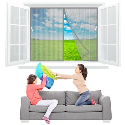 Magnetic Insect Screen for Windows, 200 x 210 cm, Gray