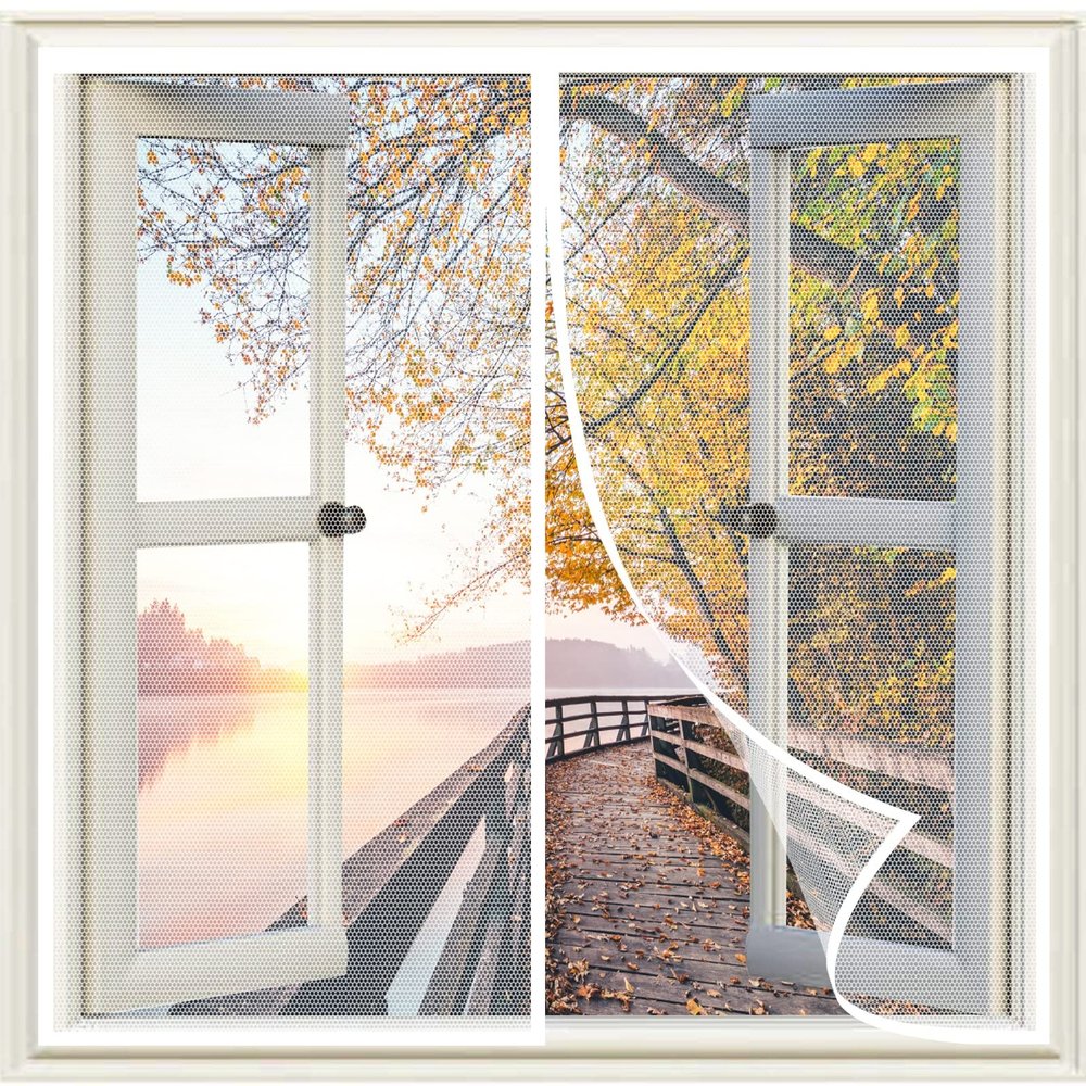 Magnetic Insect Screen for Windows 125 x 85 cm, White
