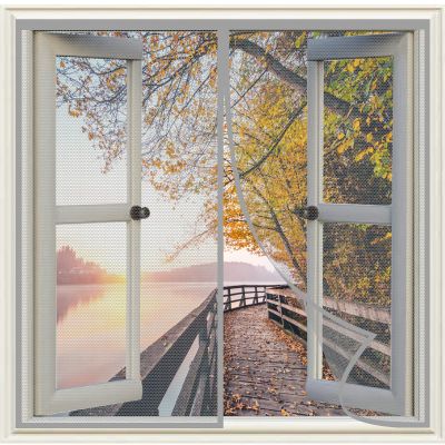 Fly Screen Window 75 x 75 cm, Insect Screen Net, Gray