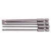 4-Piece Long Slotted Screwdriver Bit Set, 100 mm, S2 Alloy Steel, 1/4-Inch Hex Shank view 3