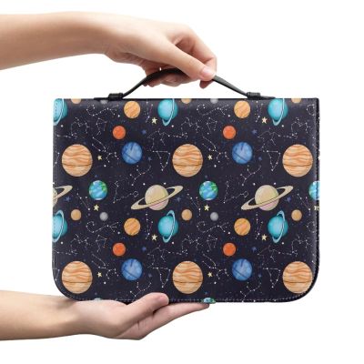 Coloranimal Galaxy Universe Space Bible Cover for Women, Large Bible Bag with Durable Handle, Multiple Pockets, Size M
