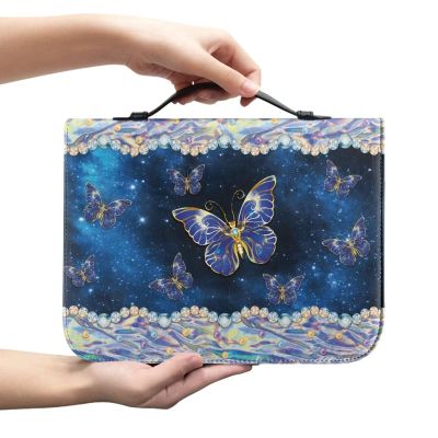 Coloranimal Bible Bag with Butterfly for Girls and Women, Bible Carrying Bag for Church and Bible Study, Leather Bible Cover, 2 Extra Large