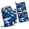 Oven Mitt and Potholders, 4-Piece Set, Blue view 2