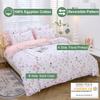 URBONUR Floral Bedding Set, King Size, Pink, 3-Piece, Spring Garden with Bee Print, Soft Microfiber view 2