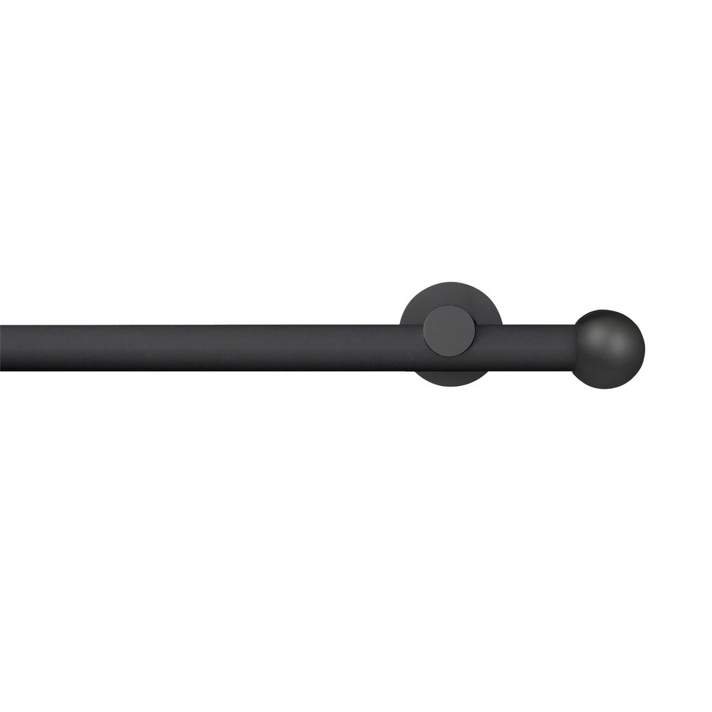 Garesa Ornella Curtain Rod 20 mm, Single Track, Black Aluminum, 400 cm