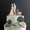 VEHFA Mr. and Mrs. Rustic Wooden Cake Topper view 1