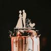 VEHFA Mr. and Mrs. Rustic Wooden Cake Topper view 2