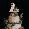 VEHFA Mr. and Mrs. Rustic Wooden Cake Topper view 3