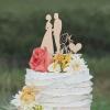 VEHFA Mr. and Mrs. Rustic Wooden Cake Topper view 4