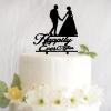 VEHFA Happily Ever After Wedding Cake Topper, Mr. and Mrs., Black Acrylic view 2