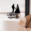 VEHFA Happily Ever After Wedding Cake Topper, Mr. and Mrs., Black Acrylic view 3