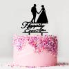VEHFA Happily Ever After Wedding Cake Topper, Mr. and Mrs., Black Acrylic view 4