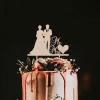 VEHFA Bride and Groom Silhouette Cake Topper, Wedding Couple Sign, Wood view 2