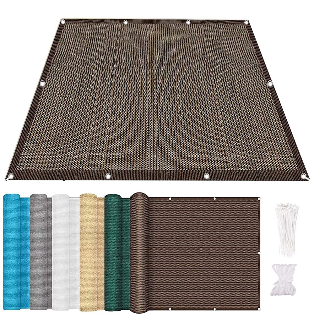 AMZYU Balcony Privacy Screen 70 x 900 cm, Brown