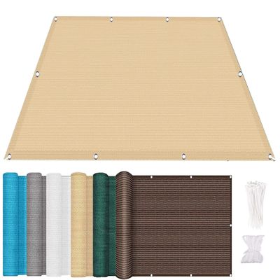 AMZYU Balcony Privacy Screen 75 x 500 cm, Sand Yellow