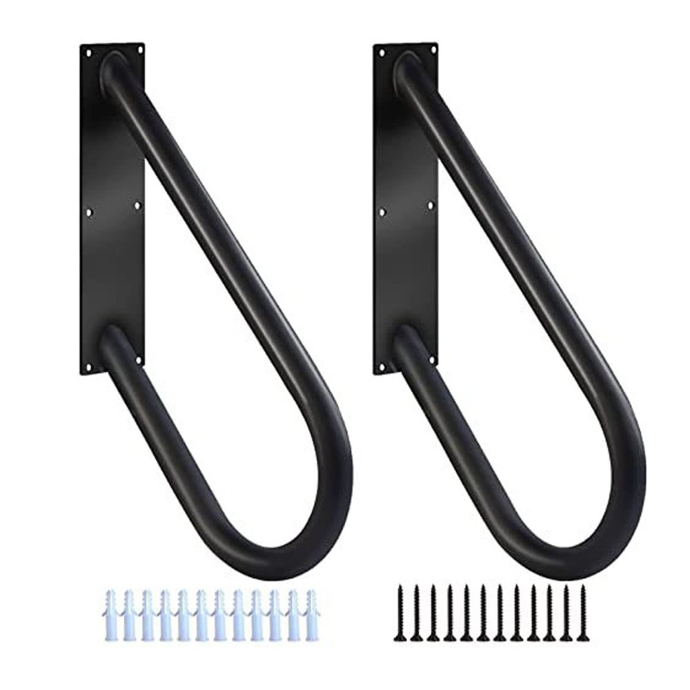 IINCOOY 2-Pack U-Shaped Wall-Mount Handrails for Outdoor Steps