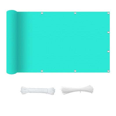 Square Sun Shade Sail 2.4 x 7 m, Breathable, UV Protection, Sky Blue