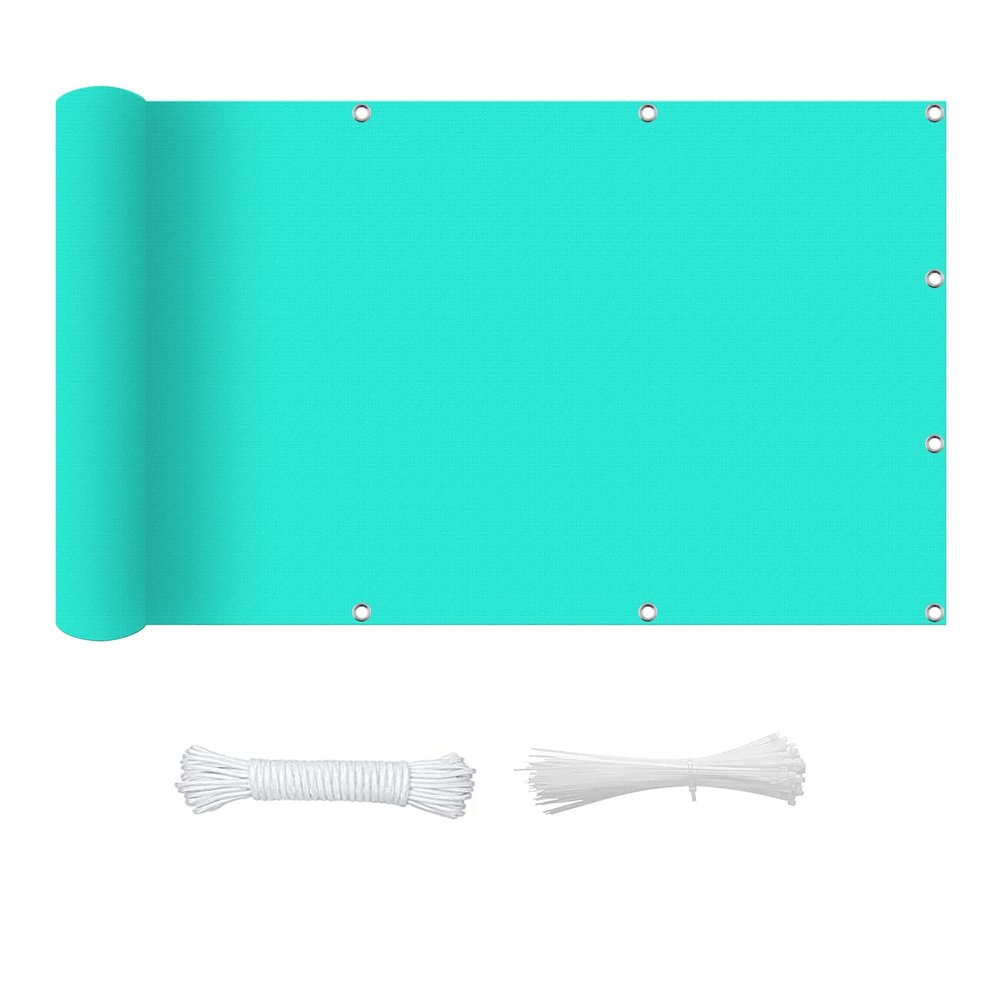 Square Sun Shade Sail 2.4 x 7 m, Breathable, UV Protection, Sky Blue