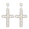 YAHOYA Long Cross Drop Earrings for Women, 14K Gold-Plated Rhinestone Fashion Jewelry view 3