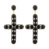 YAHOYA Long Cross Drop Earrings for Women, 14K Gold-Plated Rhinestone Fashion Jewelry view 4