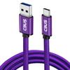 CBUS 6.6 ft USB-A to USB-C Fast Charging Cable, Purple Braided view 1
