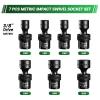 Steel Vision 7-Piece 3/8-Inch Drive Metric Universal Impact Socket Set, 10–19 mm, 6-Point, Cr-Mo view 2