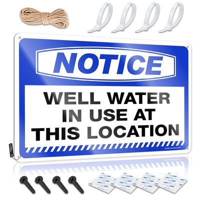 Funny Vintage Metal Sign with “Notice Well Water in Use at This Location”