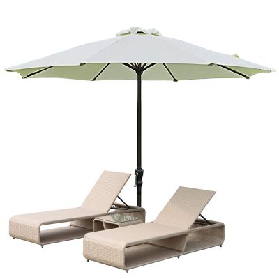 SAGIDAR 2.7 m Patio Sun Umbrella, 8 Ribs, Beige