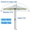 SAGIDAR 2.7 m Patio Sun Umbrella, 8 Ribs, Beige view 3