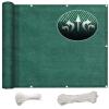 Sport Sun Shade Sail 5 x 6.5 m Windbreak Cover, Balcony Privacy Screen with Cable Ties and Rope, Dark Green view 1