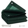 Sport Sun Shade Sail 5 x 6.5 m Windbreak Cover, Balcony Privacy Screen with Cable Ties and Rope, Dark Green view 4