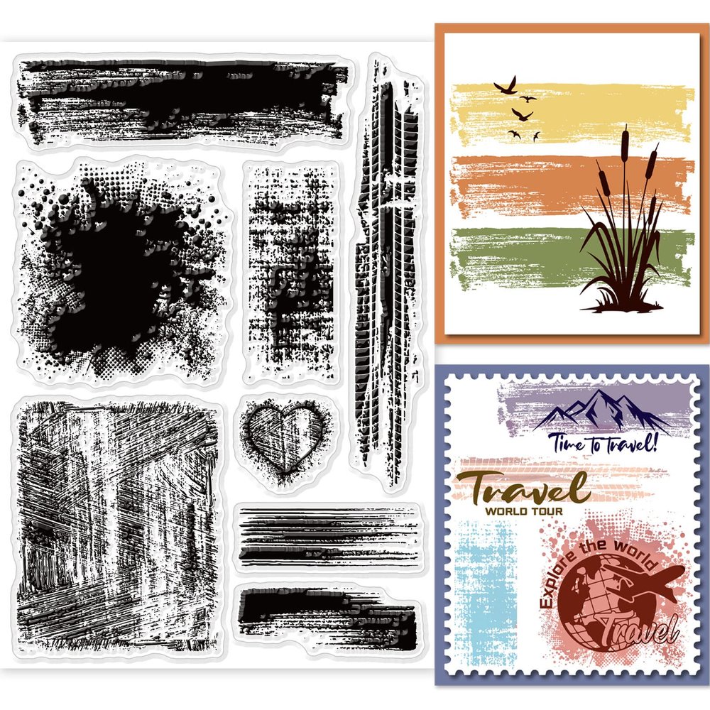 GLOBLELAND Transparent Stamps with Spot Background for DIY Scrapbooking