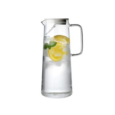 LUCBEI Glass Pitcher with Lid and Handle, 1.5 L