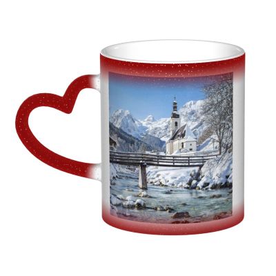 Evealyn Winter Alpine Landscape Color-Changing Ceramic Coffee Mug