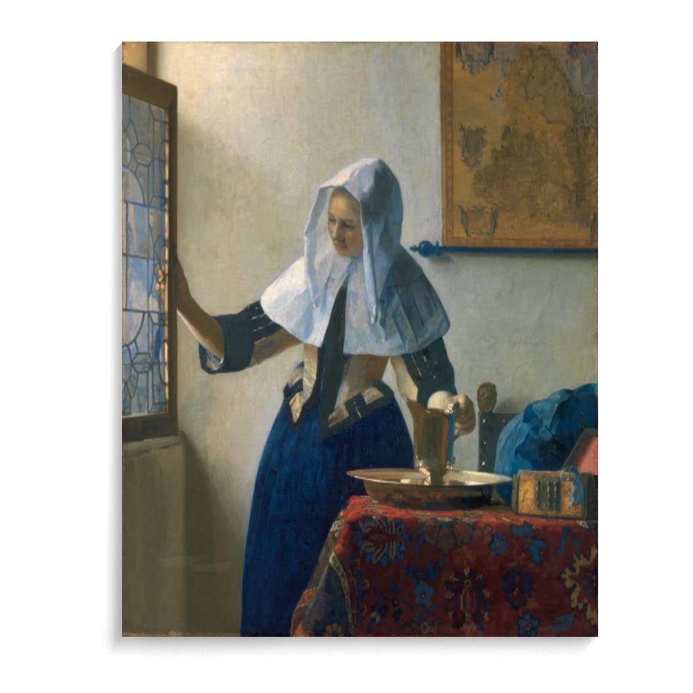 NNALEGS Paint by Numbers for Adults, Johannes Vermeer’s Young Woman with a Water Pitcher, 40 x 50 cm Acrylic Canvas, 3 Brushes, A3