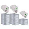 PROREGAL Super Saver Set of 10 Eurobox NextGen Economy Containers with Hinged Lids & Green Latches | Closed Handles | HxWxD 22 x 40 x 60 cm | 44 L view 1
