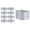 PROREGAL Super Saver Set of 10 Eurobox NextGen Economy Containers with Hinged Lids & Green Latches | Closed Handles | HxWxD 22 x 40 x 60 cm | 44 L view 3