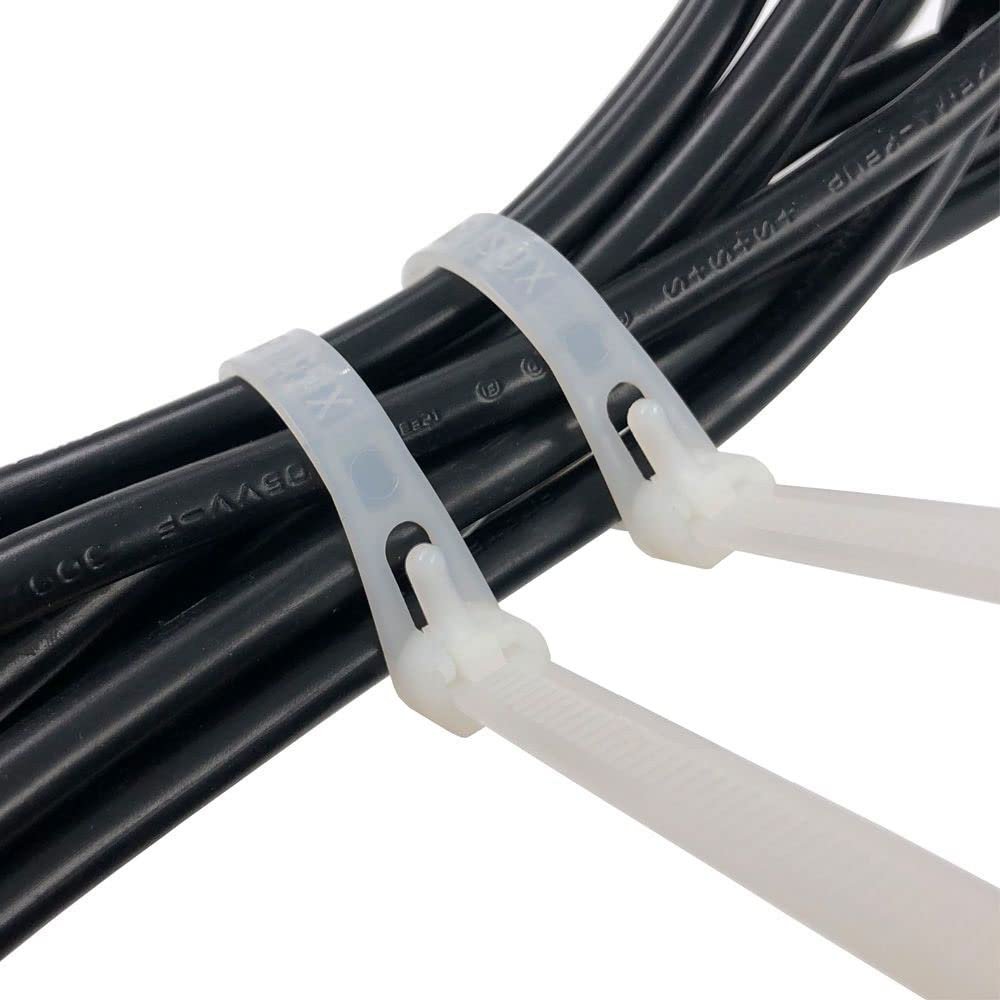 UV-Resistant Reusable Nylon Cable Ties, Hook-and-Loop Style, 100-Pack, Various Sizes and Colors