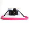 BOSUGE Ostrich Leather Camera Strap for SLR and Digital Cameras, Plastic Buckles, Pink, 120 x 2.6 cm view 3